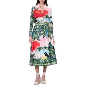 Alice + Olivia Earla Flare Skirt in Palm Beach